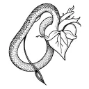 snake, anatomic heart, lilie tattoo design idea