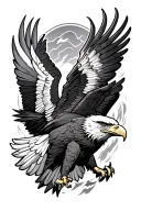 bold eagle soaring tattoo design idea