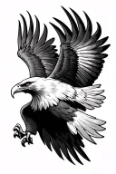 bold eagle soaring tattoo design idea