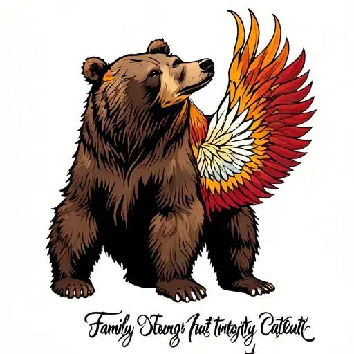 "Maks" bears family faith strength honor integrity Phoenix Calgary Portland symbolic tattoo design idea