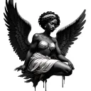 African Angel tattoo design idea
