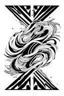 "3 10 22" a wave and a twin flame tattoo design idea