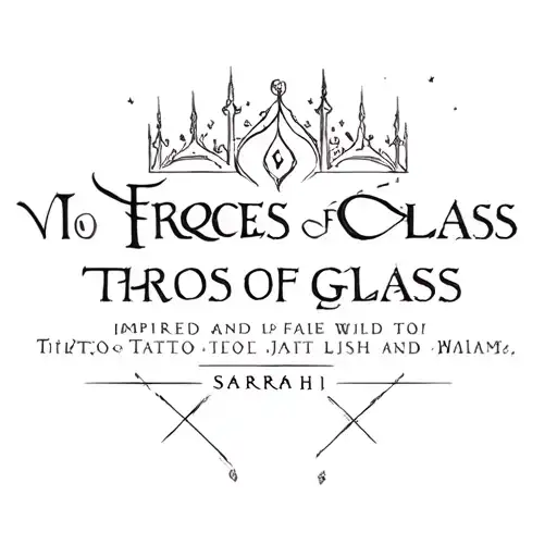 Sarah j Maas book series inspired tattoo design no faces focus on throne of glass  tattoo design idea