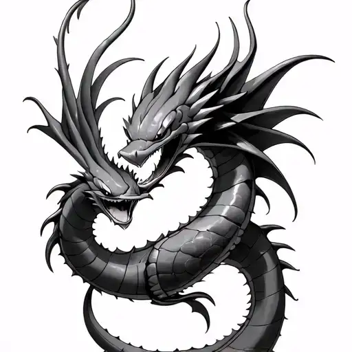 two gyarados pokemon spiraling each other tattoo design idea