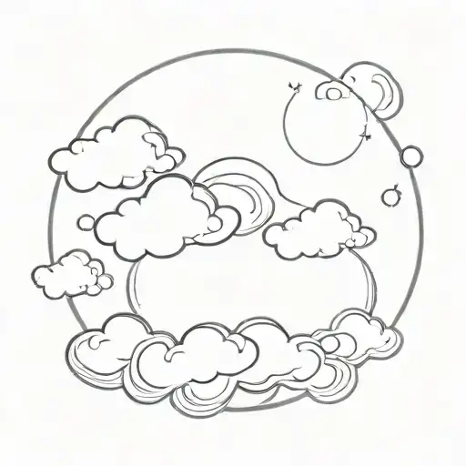 medusa moon clouds forming the shape tattoo design idea