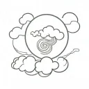 medusa moon clouds forming the shape tattoo design idea