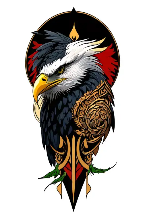 aziel & eagle tattoo design idea