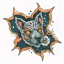 supernova with paw print tattoo design idea