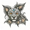 supernova with paw print tattoo design idea