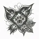supernova with paw print tattoo design idea