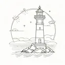 lighthouse tattoo design idea