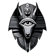 Evil Eye Egyptian god Anubis tattoo design idea