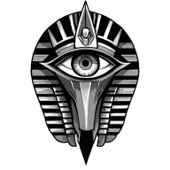 Evil Eye Egyptian god Anubis tattoo design idea