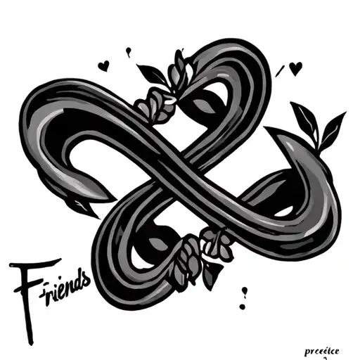 "Friends forever" infinity symbol tattoo design idea