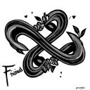"Friends forever" infinity symbol tattoo design idea
