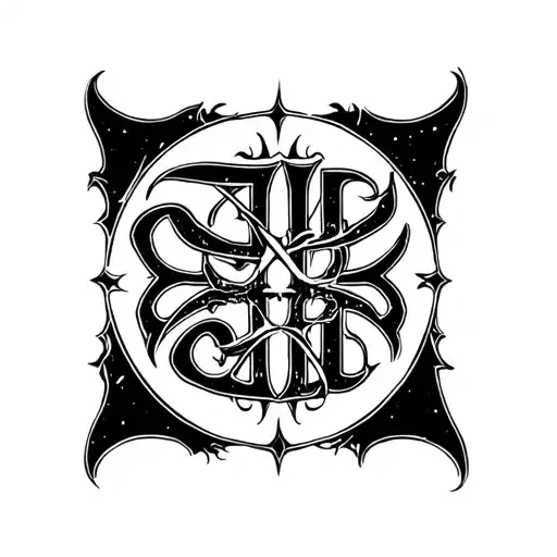 Personal symbol is datunique (not a universal sign), dominance and submission radiates, the letters tattoo design idea