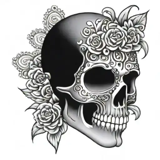 CANDY SKULL tattoo design idea
