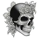 CANDY SKULL tattoo design idea