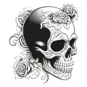 CANDY SKULL tattoo design idea