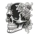 CANDY SKULL tattoo design idea