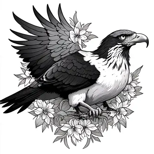 dove and eagle tattoo design idea
