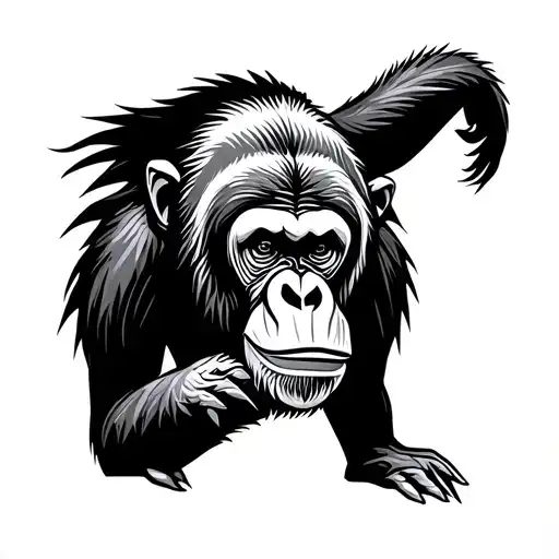 Orangutan tattoo design idea