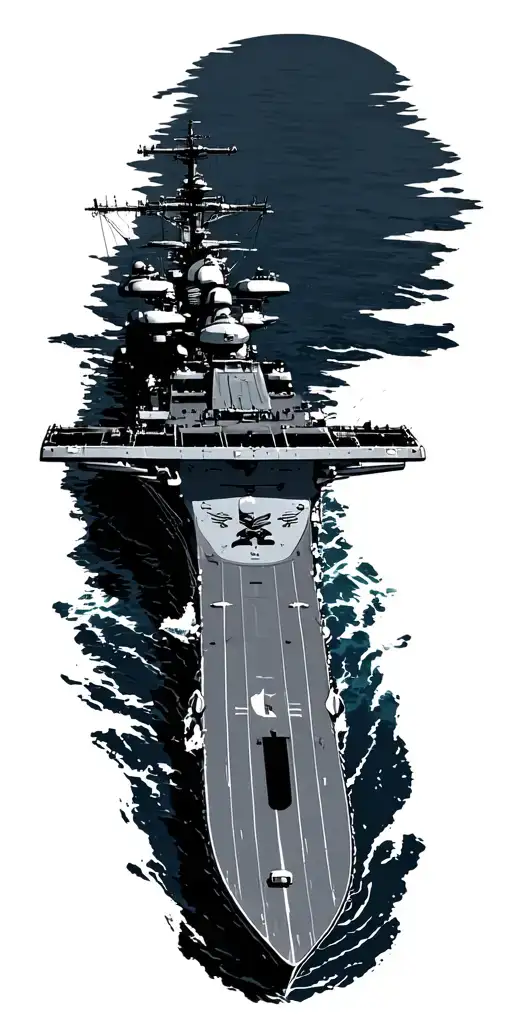 USS Nimitz CVN-68 Aircraft Carrier tattoo design idea