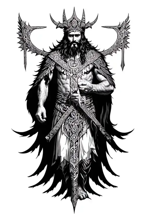 The Slavic god Veles tattoo design idea