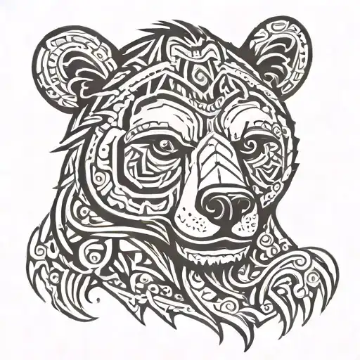 tribal bear   tattoo design idea
