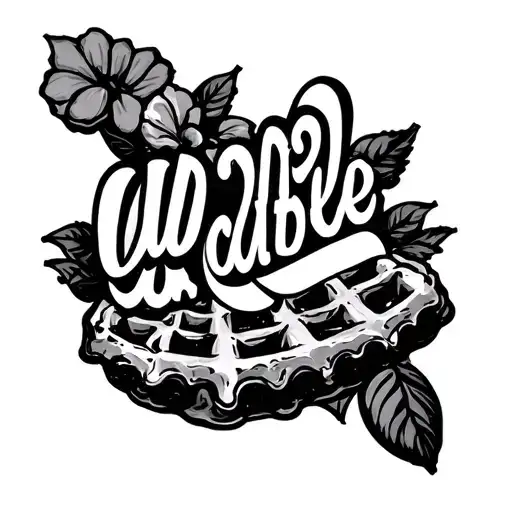 waffle word tattoo design idea