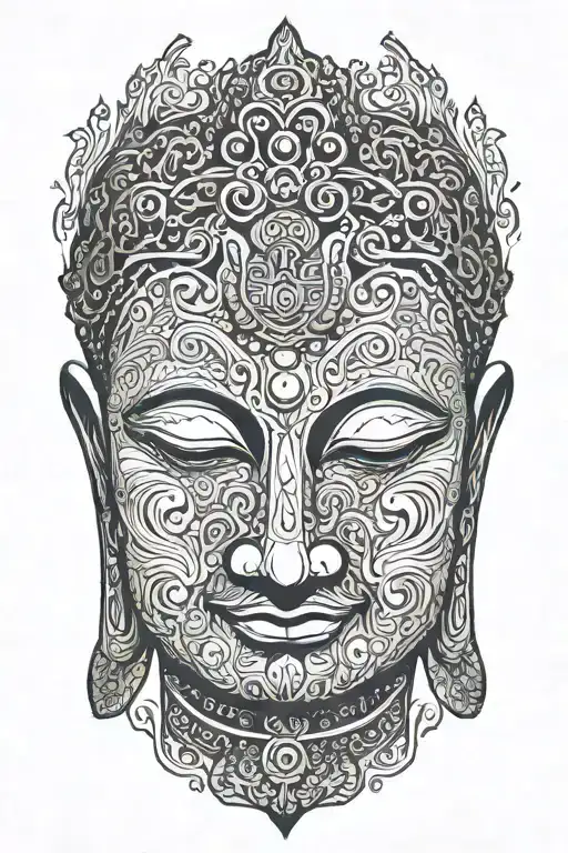Buddha meditating tattoo design idea