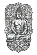 Buddha meditating tattoo design idea