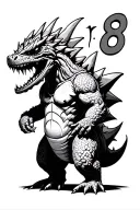 very strong roast with kaiju number 8 plus Madinbu kid tattoo design idea
