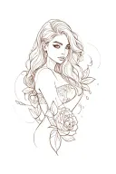 shayla n Me in cursive tattoo design idea