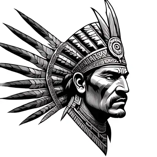 Mayan Protector of his family tattoo design idea