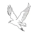 dainty fine line minmal hawk soaring tattoo design idea