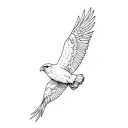 dainty fine line minmal hawk soaring tattoo design idea