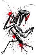 praying mantis tattoo design idea