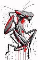 praying mantis tattoo design idea