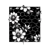bees, flowers and honeycomb pattern tattoo design idea