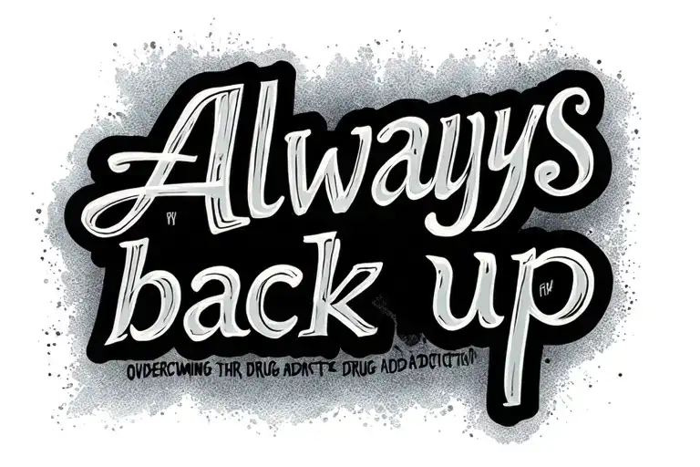 "Always bet back up" overcoming their drug addiction tattoo design idea