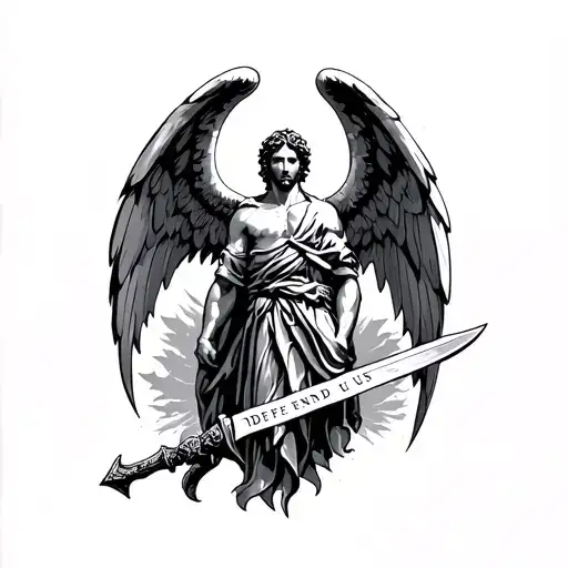 "" Defend us to battle, "St Michael tattoo design idea