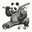 panda samurai tattoo design idea