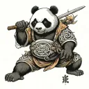 panda samurai tattoo design idea