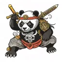 panda samurai tattoo design idea
