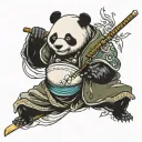 panda samurai tattoo design idea