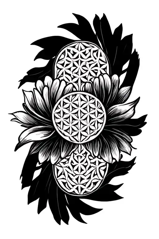 FLOWER OF LIFE GEOMETRIC tattoo design idea