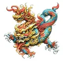 lucky pixiu full sleeve colour tattoo tattoo design idea