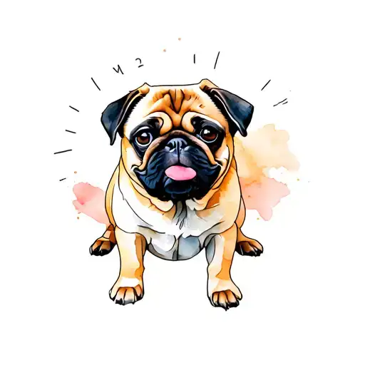 pug dog tattoo design idea