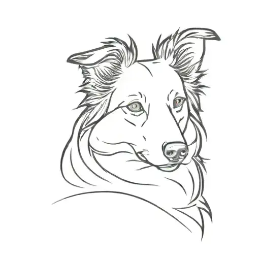 border collie tattoo design idea